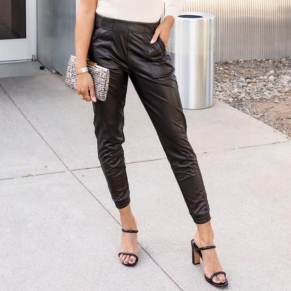 SPANX Black Track Pants Joggers with Tapered Legs